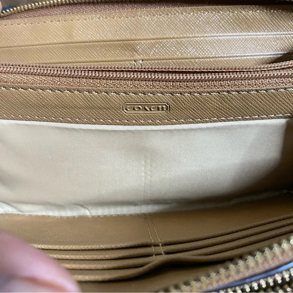 Coach stitched leather